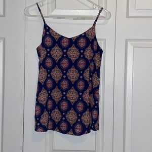 Blue Patterned Tank Top